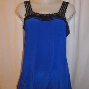 DIANE SAMANDI SILK ROYAL BLUE SLEEPWEAR TOP L